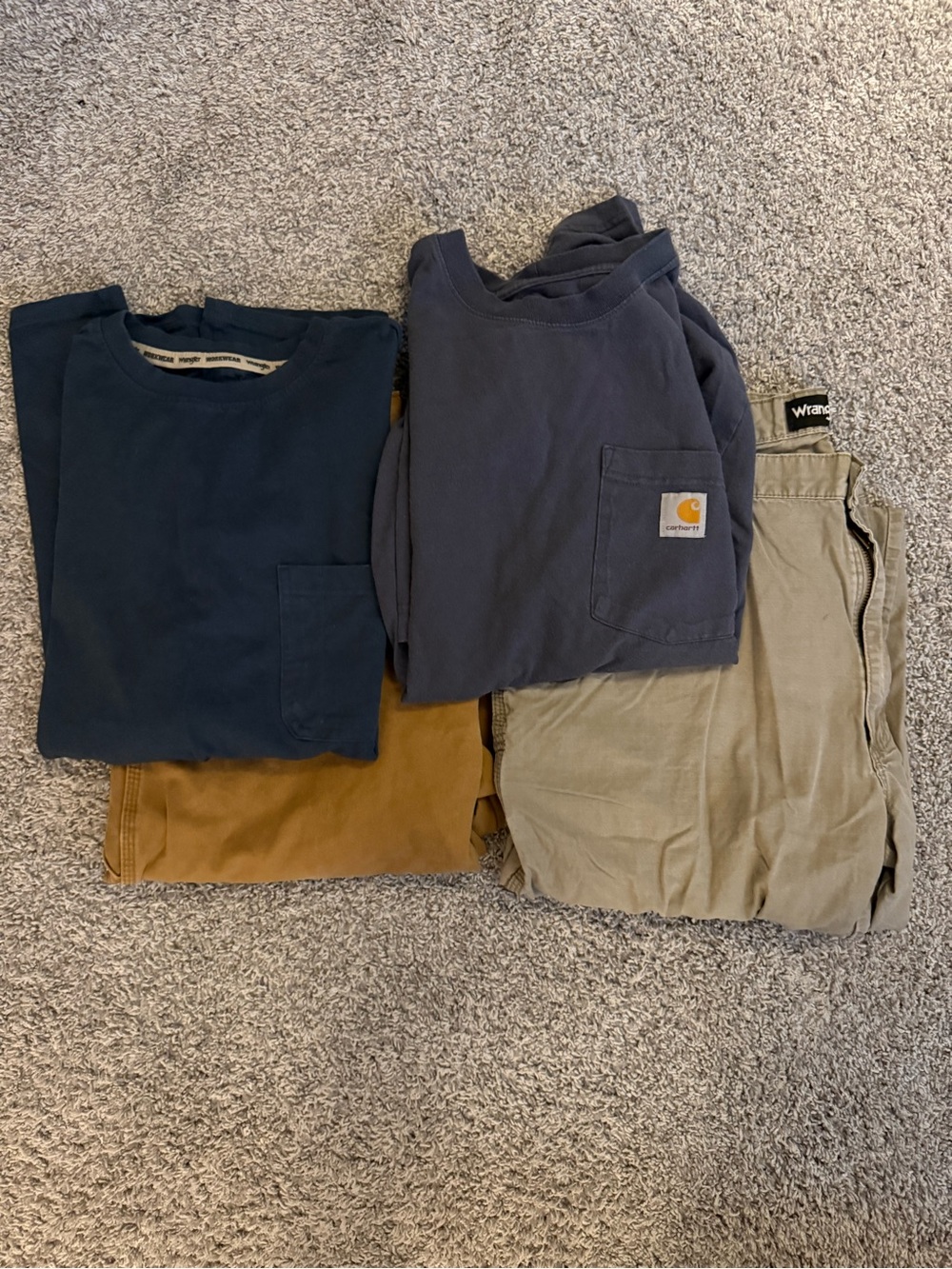 Workwear Bundle - Wrangler shirt and pants, Carhartt shirt and Dickies pants